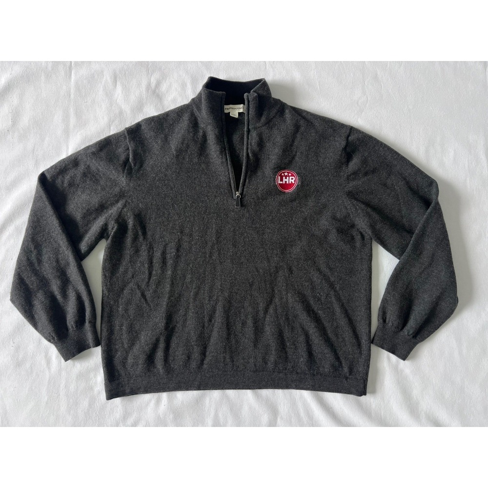 Pronto-uomo 1/4 Zip Grey Long Sleeve 100% Merino Wool